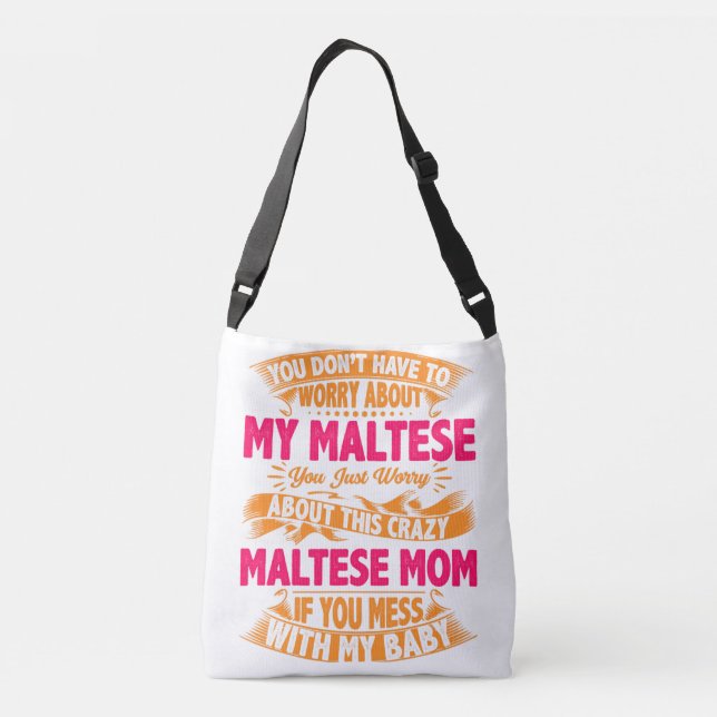 Crazy Maltese Mum Crossbody Bag (Back)