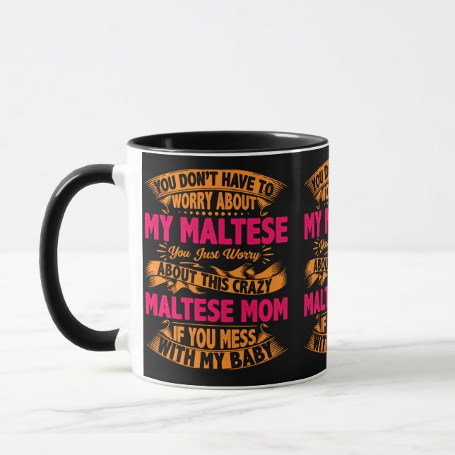 Crazy Maltese Mum Mug (Left)