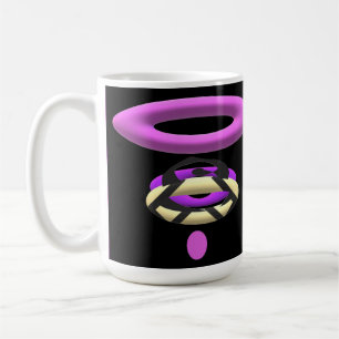Crazy message words with purple black modern art coffee mug