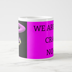 Crazy message words with purple black modern art large coffee mug