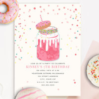 Crazy Milkshake Doughnut Confetti Pink Birthday Pa
