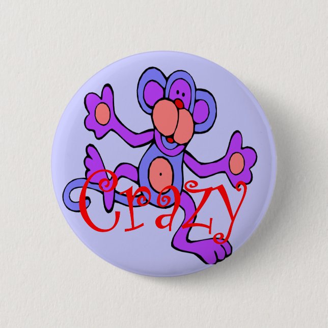 crazy.monkey 6 cm round badge (Front)