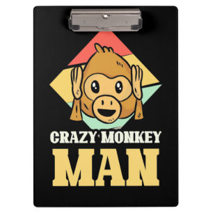 Crazy Monkey Man Clipboard