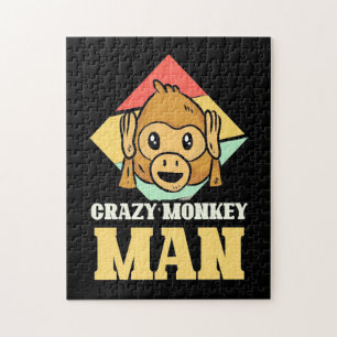 Crazy Monkey Man Jigsaw Puzzle