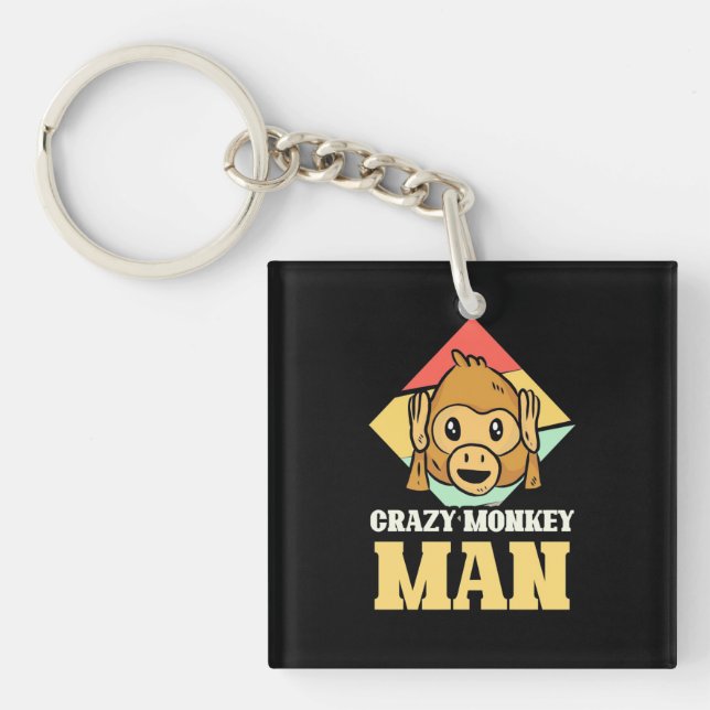 Crazy Monkey Man Key Ring (Front)