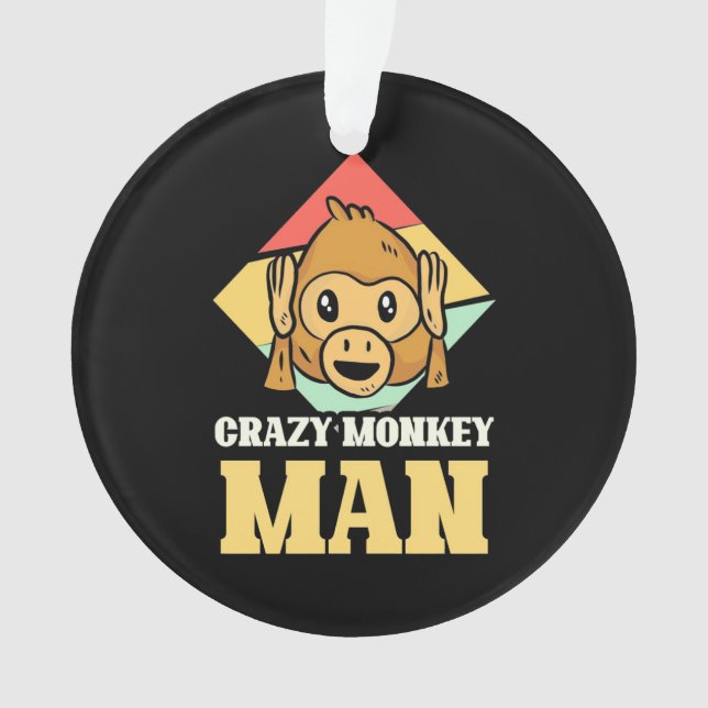 Crazy Monkey Man Ornament (Front)