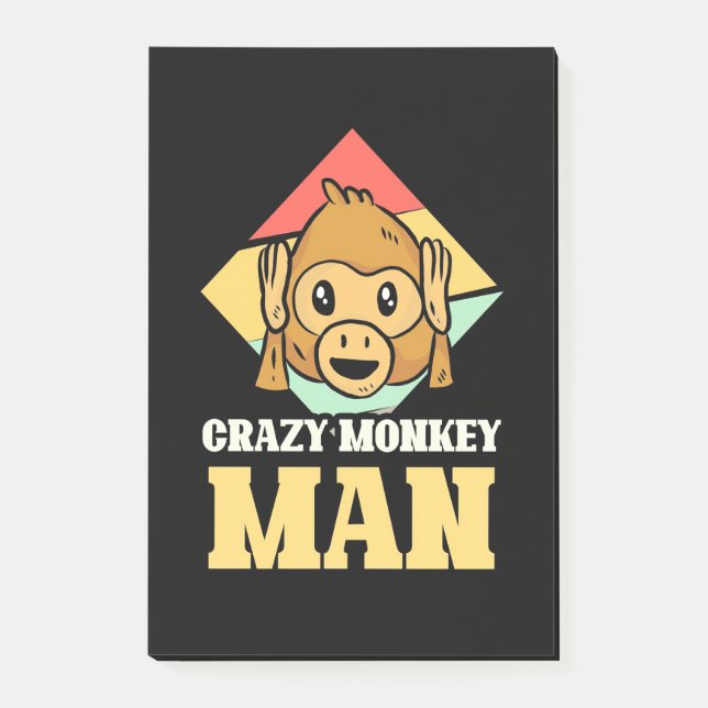 Crazy Monkey Man Post-it Notes (Front)