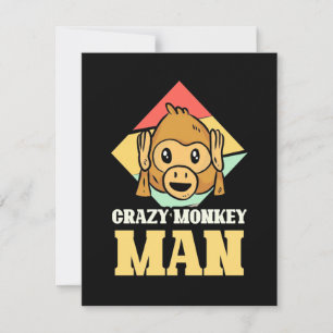 Crazy Monkey Man Thank You Card