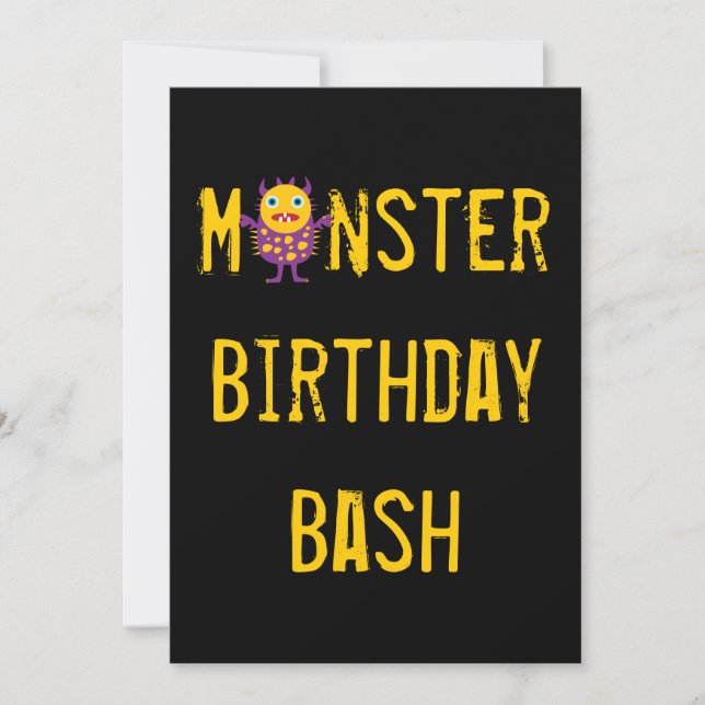 Crazy Monsters Birthday Party Invitations (Front)