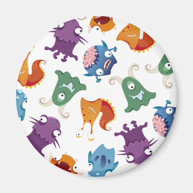 Crazy Monsters Fun Colourful Patterns for Kids Magnet (Front)