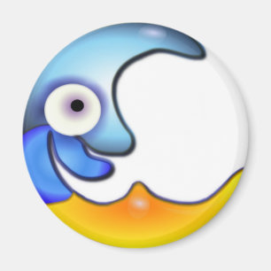 Crazy Moon Cartoon Magnet