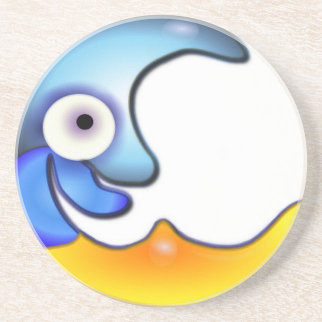 Crazy Moon Sandstone Coaster (Front)