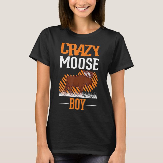 Crazy Moose Boy Moose Antler T-Shirt (Front)