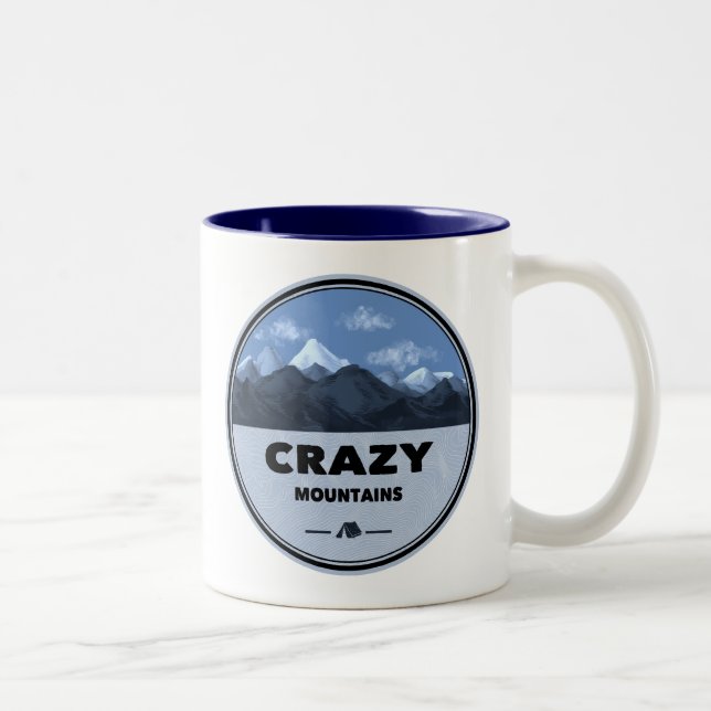 Crazy Mountains Montana Camping Two-Tone Coffee Mug (Right)