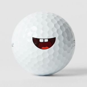 Crazy Mouth Fools Day Emoticon Golf Balls