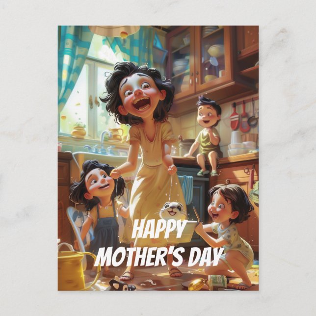 Crazy Mum  Postcard (Front)