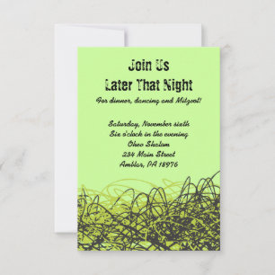 CRAZY MUSICAL NOTES Bar Bat Mitzvah Party Card