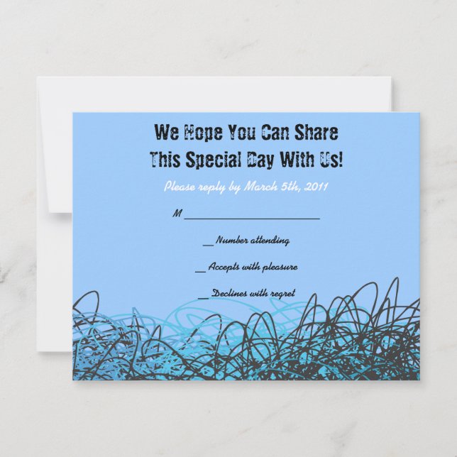 CRAZY MUSICAL NOTES Bar Mitzvah Invite Reply (Front)