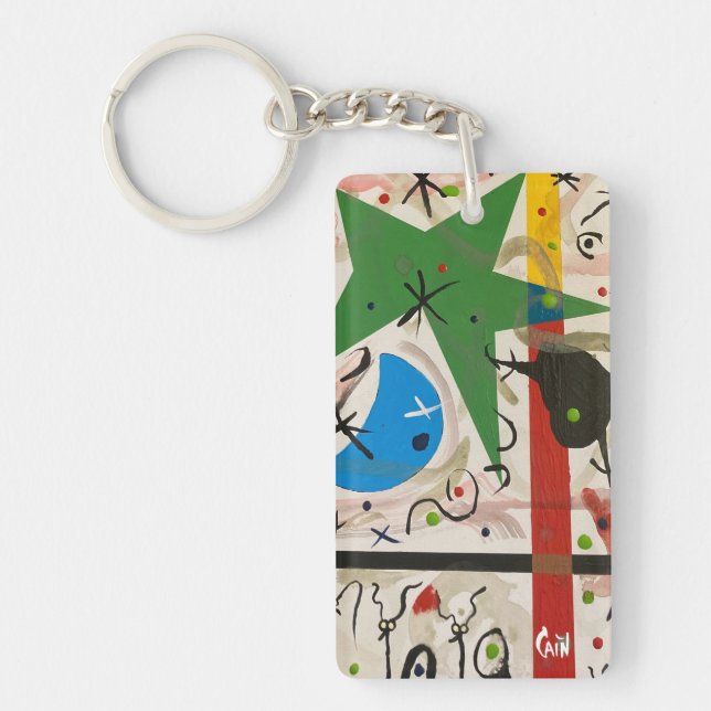 CRAZY NIGHT WITH GREEN STAR KEY RING (Front)