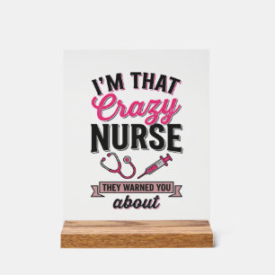Crazy Nurse Quote Vintage Engraving Shirt Design_1 Acrylic Sign