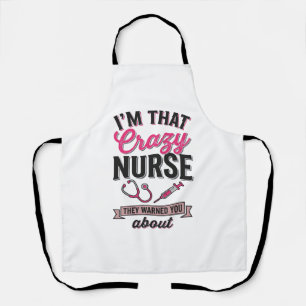 Crazy Nurse Quote Vintage Engraving Shirt Design_1 Apron
