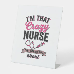 Crazy Nurse Quote Vintage Engraving Shirt Design_1 Pedestal Sign