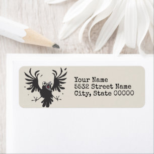 Crazy Old Birb Raven Return Address Label