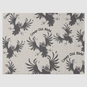 Crazy Old Birb Raven Tissue Paper