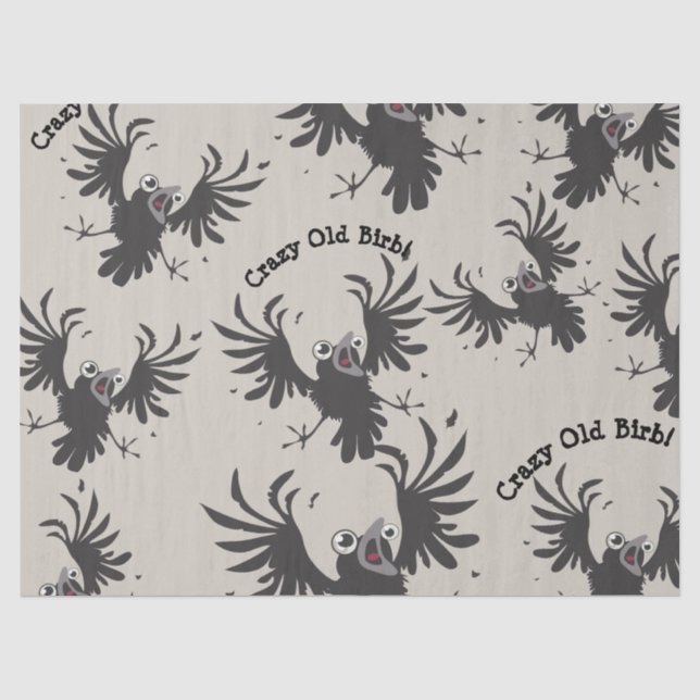 Crazy Old Birb Raven Tissue Paper (Front)