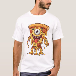 Crazy One Eyed Pizza Monster Cute Kawaii Artwork T-Shirt