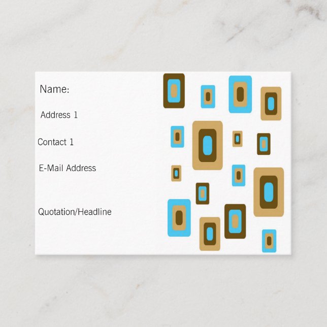 Crazy over squares retro chunky business card... card (Front)