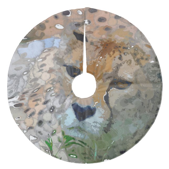 Crazy Paint -  Cheetah Fleece Tree Skirt (Front)