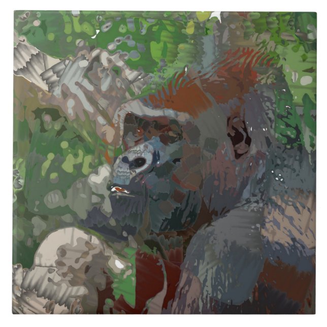 Crazy Paint - Gorilla Ceramic Tile (Front)