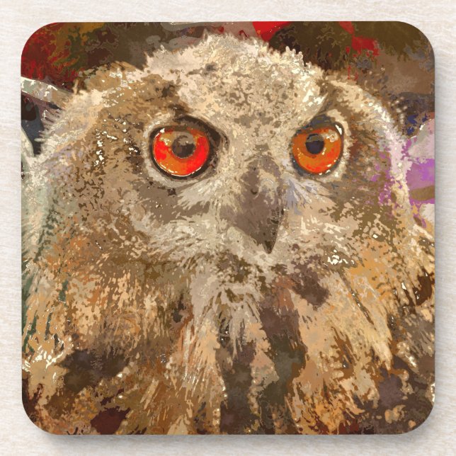 Crazy Paint -  Owl Coaster (Front)