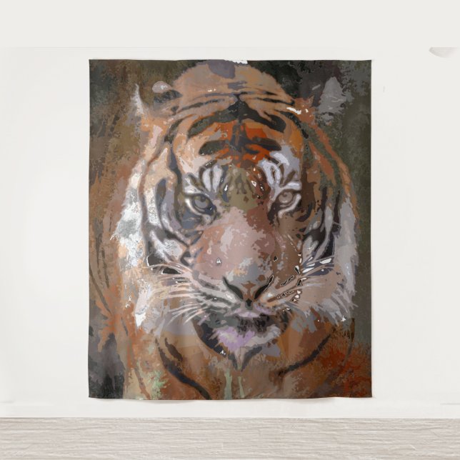 Crazy Paint -  Tiger Tapestry (Front)