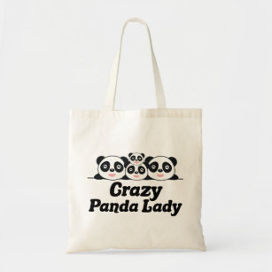 Crazy Panda Lady Cute Pandas Family Tote Bag