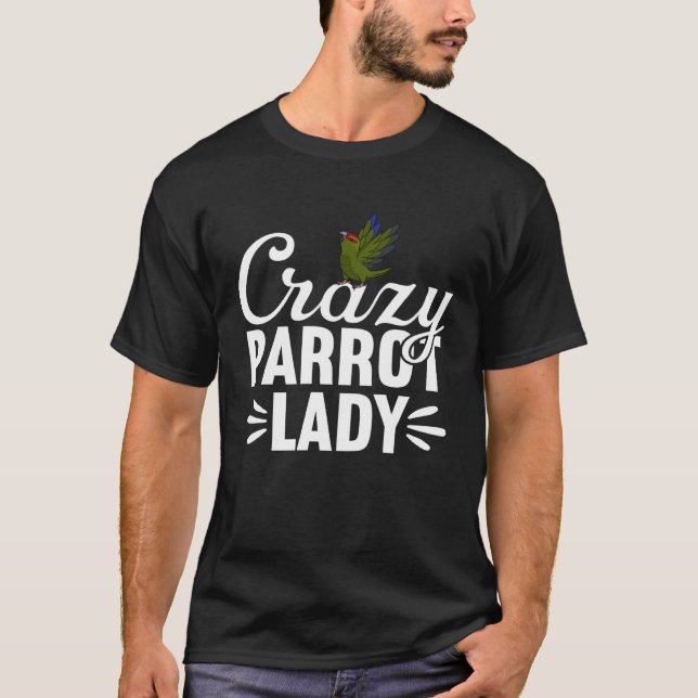 Crazy Parrot Lady Red crowned Kakariki T-Shirt (Front)