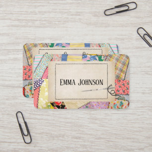 Crazy Patchwork Quilt Design Business Card
