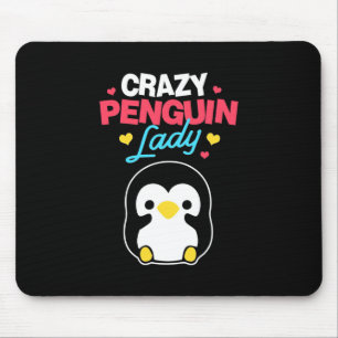 Crazy Penguin Lady Mouse Pad