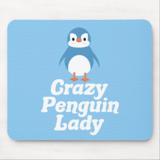Crazy Penguin Lady Mouse Pad