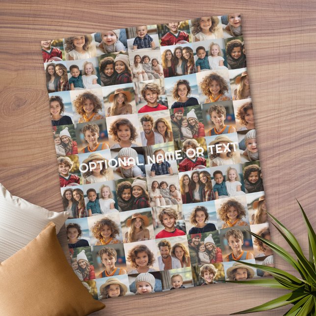 Crazy Photo Collage - Up to 16 photos Fleece Blanket (Personalized Fleece Blanket)