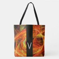 CRAZY PHOTON BLACK STRIPE MONOGRAM Yellow Fractals