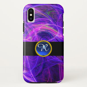 CRAZY PHOTON BLUE SAPPHIRE GEM STONE MONOGRAM iPhone XS CASE