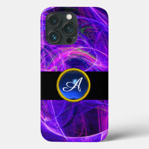 CRAZY PHOTON BLUE SAPPHIRE GEM STONE MONOGRAM iPhone 13 PRO CASE