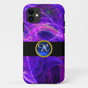 CRAZY PHOTON BLUE SAPPHIRE GEM STONE MONOGRAM iPhone 11 CASE