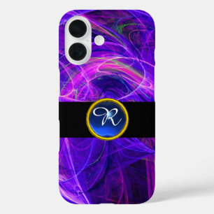 CRAZY PHOTON BLUE SAPPHIRE GEM STONE MONOGRAM iPhone 16 CASE