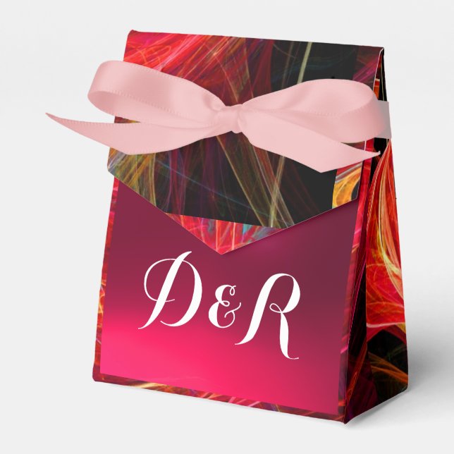 CRAZY PHOTON  GEMSTONE red pink MONOGRAM Favour Box (Front Side)