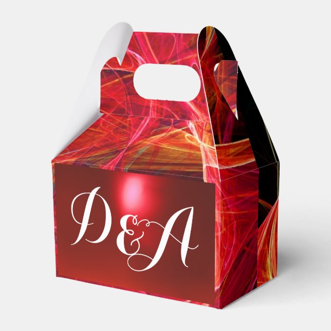 CRAZY PHOTON  GEMSTONE RED RUBY MONOGRAM FAVOUR BOX (Front Side)