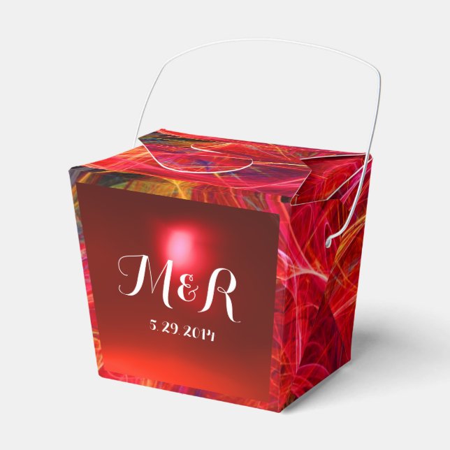 CRAZY PHOTON  GEMSTONE RED RUBY MONOGRAM FAVOUR BOX (Front Side)