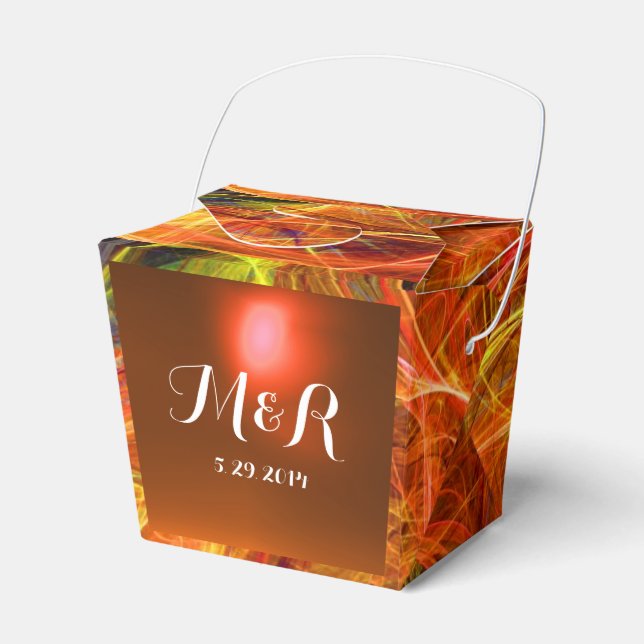 CRAZY PHOTON  GEMSTONE red yellow MONOGRAM Favour Box (Front Side)